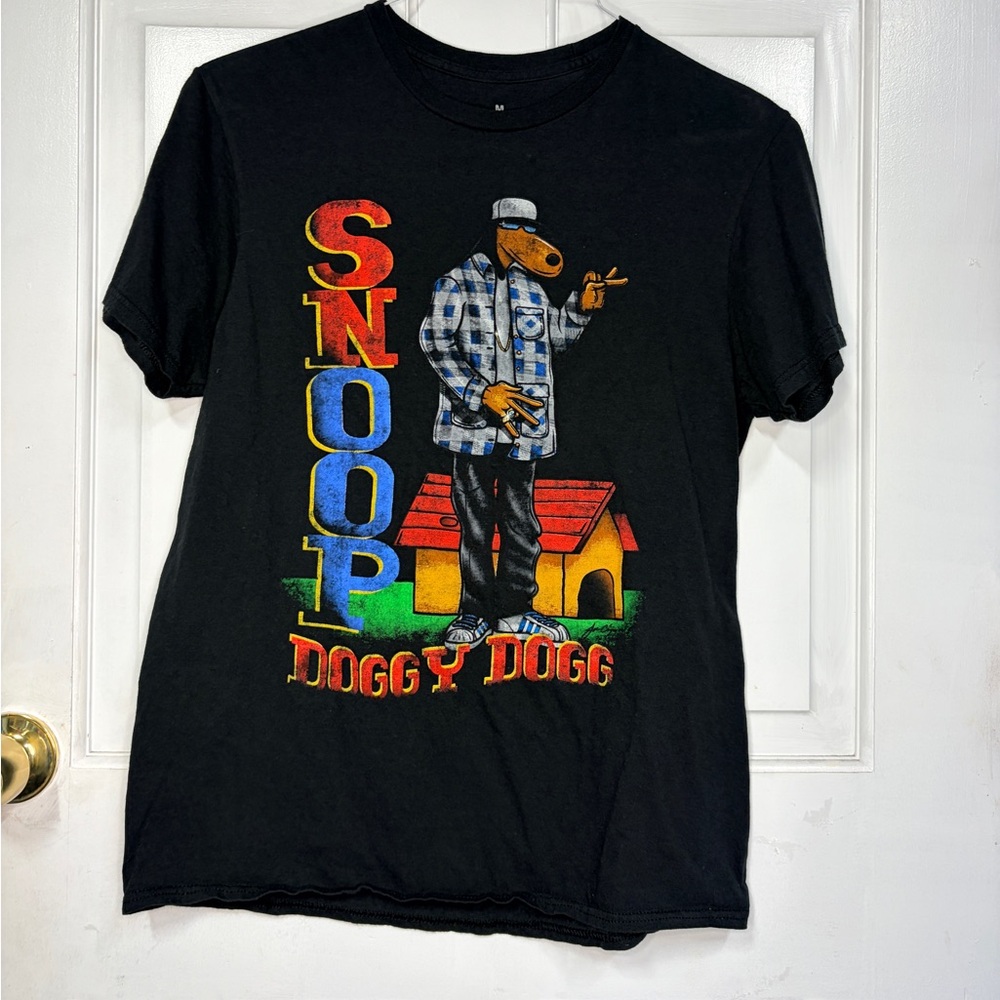 Black Graphic Tee with Colorful Print